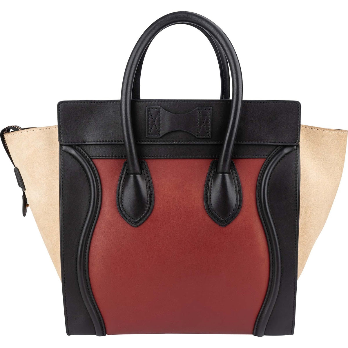 Celine Luggage aus zweifarbigem Wildleder und Leder – Ansicht 5