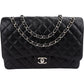 Chanel Quilted Caviar Leather Palladium Maxi Double Flap Crossbody Bag