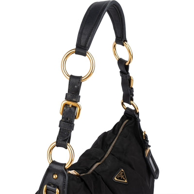 Prada Tessuto Gaufre Ring Triangle Hobo Shoulder Bag