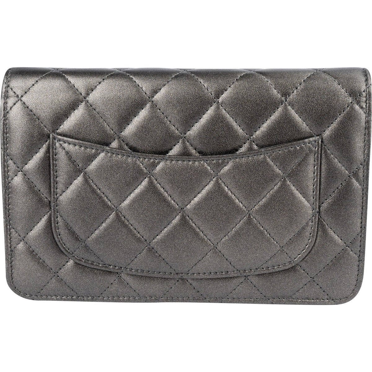Chanel Quilted Metallic Lambskin Leather Wallet On Chain Crossbody Bag