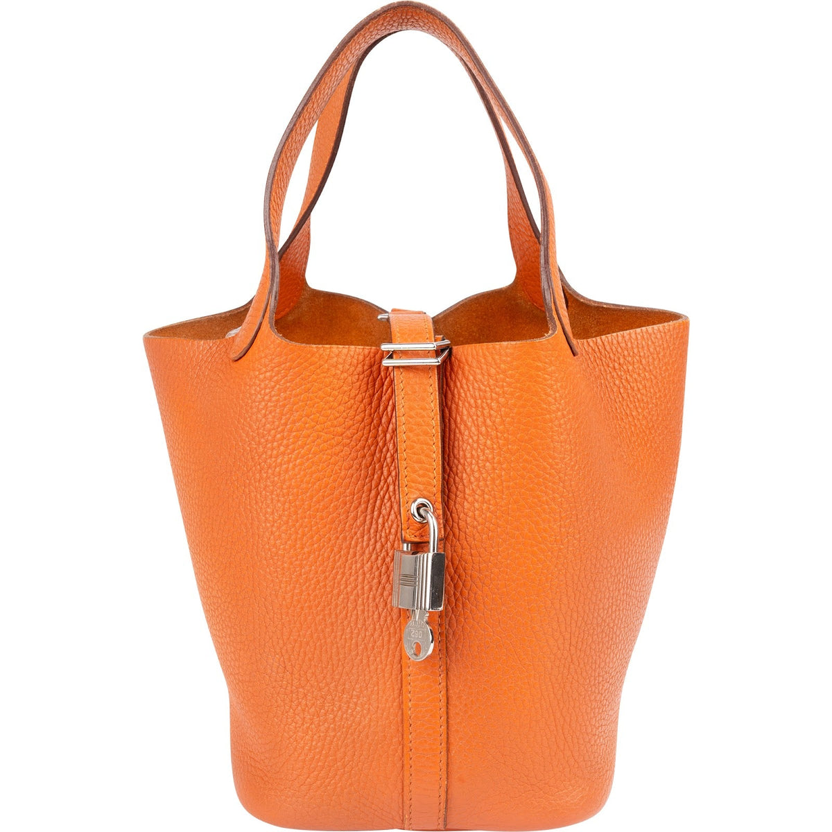 Hermès Potiron Orange Taurillon Clemence Picotin Lock 18 (PM) Handbag