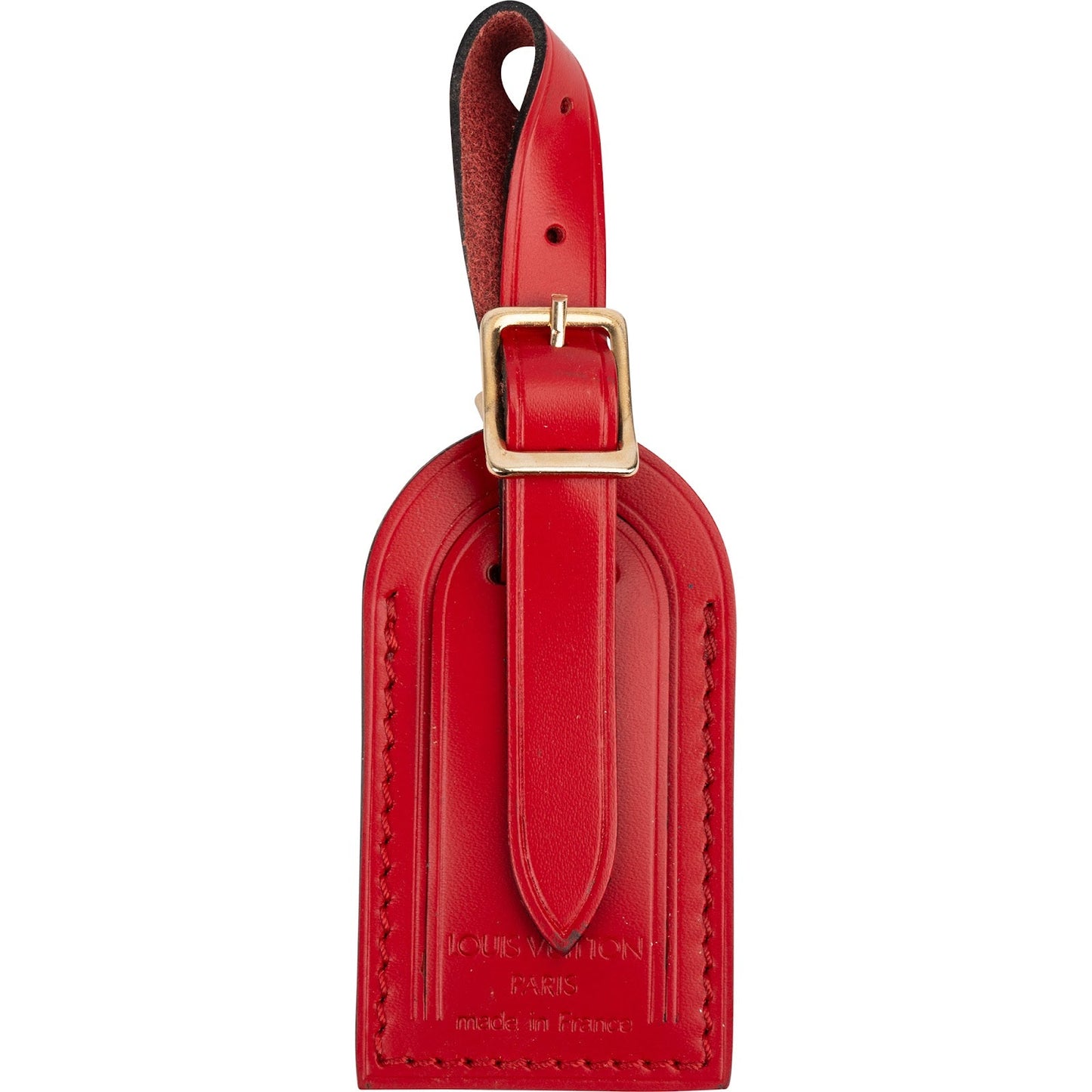 Louis Vuitton Red Leather Luggage Tag