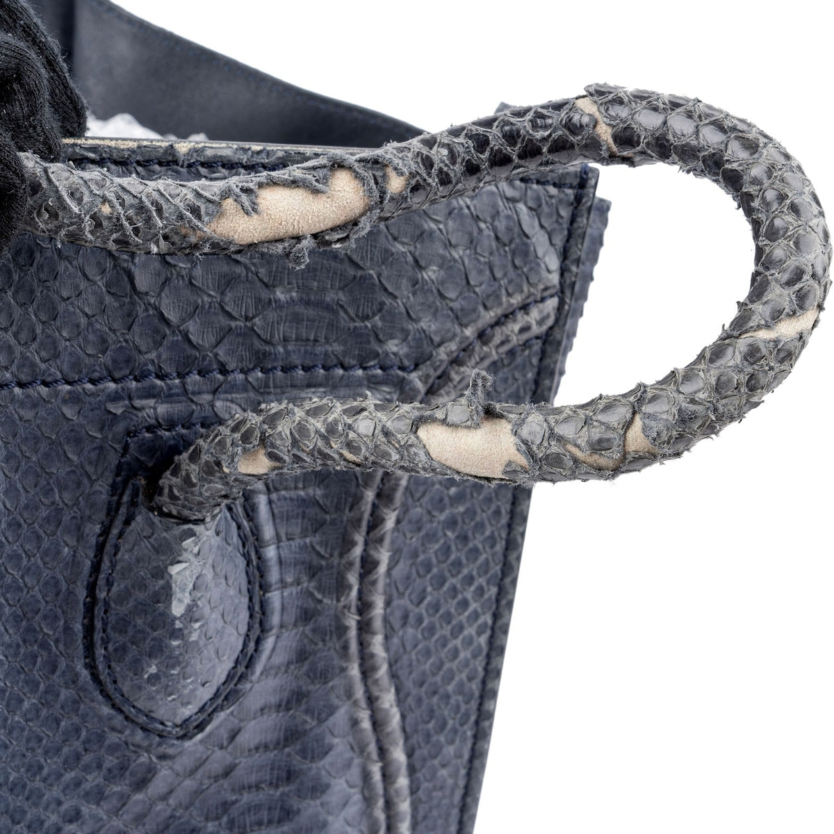 Celine Bleu Python Leather Phantom Handbag