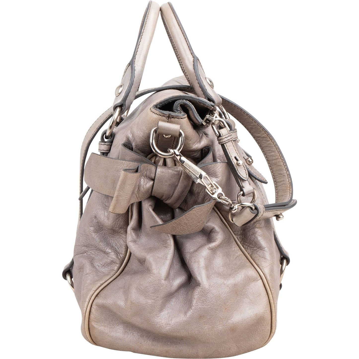 Miu Miu Vitello Lux Leather Bow Handbag