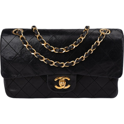 Chanel Quilted Lambskin 24K Gold Small Double Flap Shoulder Bag