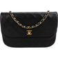 Chanel Quilted Lambskin Half Moon 24K Gold Double Flap Shoulder Bag