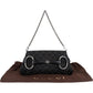 Gucci Monogram GG Black Horsebit Chain Pochette  Handbag