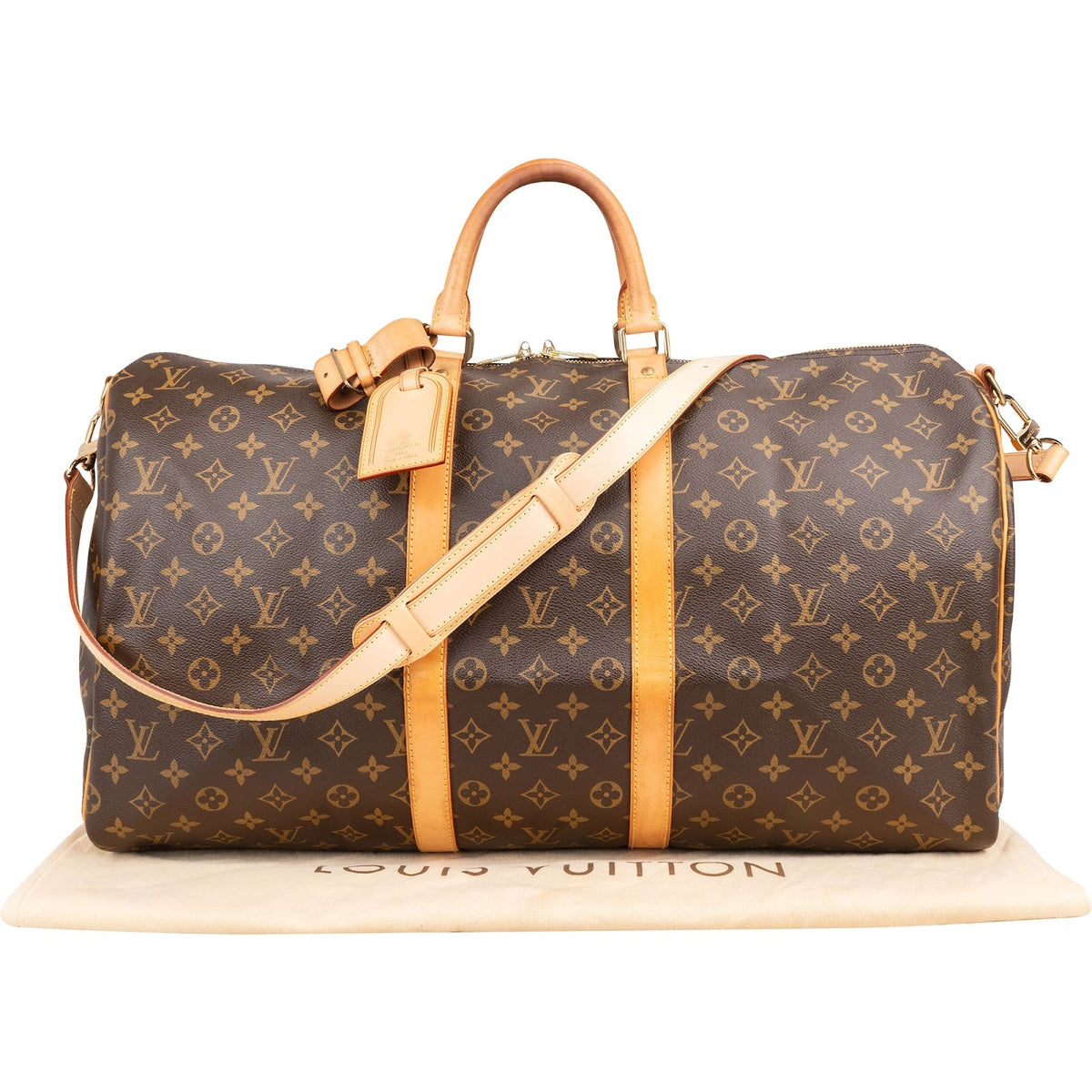 Louis Vuitton Monogram Canvas Keepall 55 Bandoulière Travel Bag
