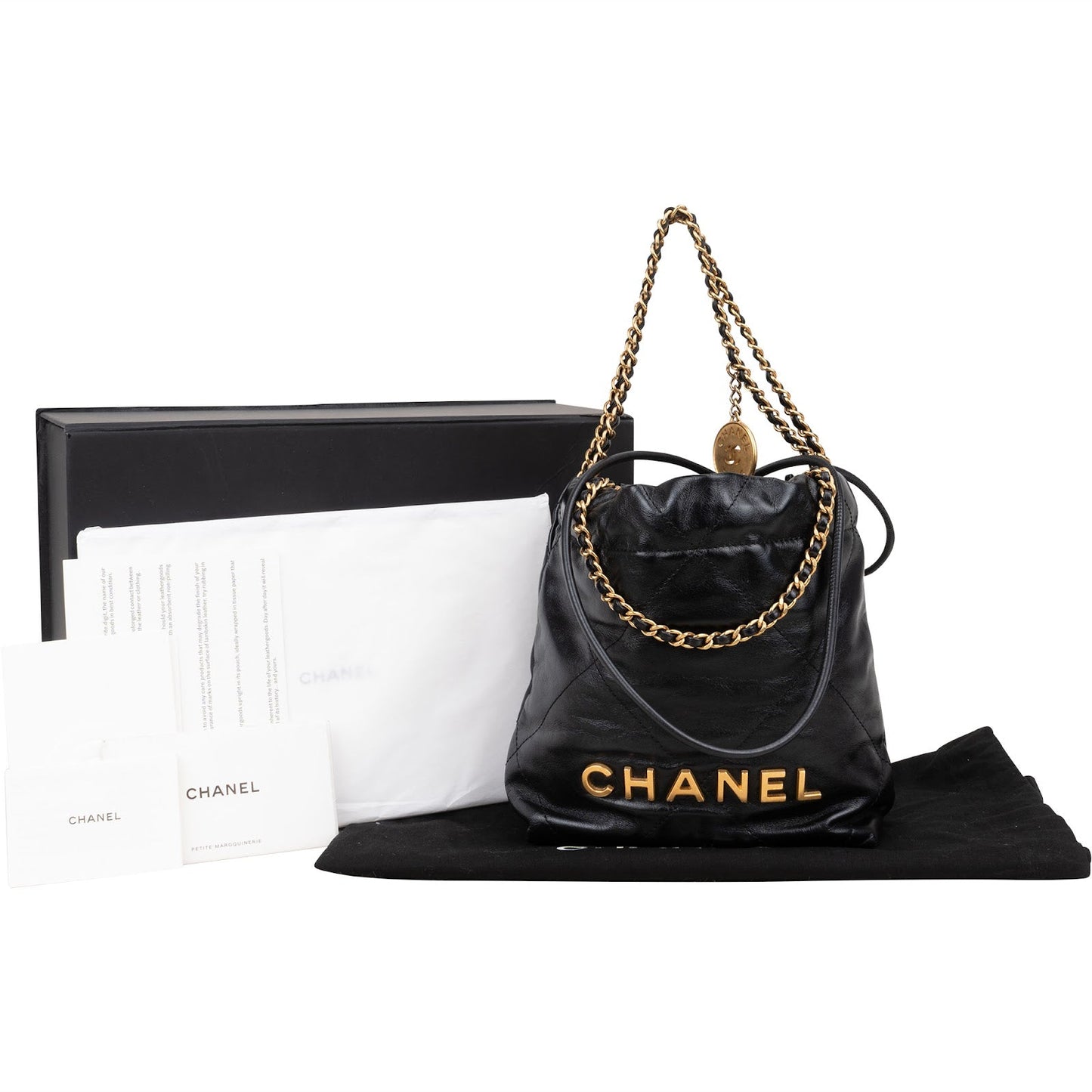 Chanel 22 Quilted Lambskin Drawstring Crossbody Bag