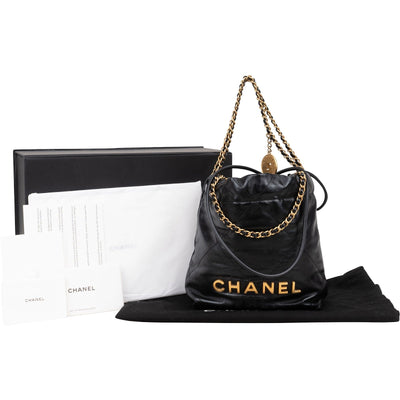 Chanel 22 Quilted Lambskin Drawstring Crossbody Bag