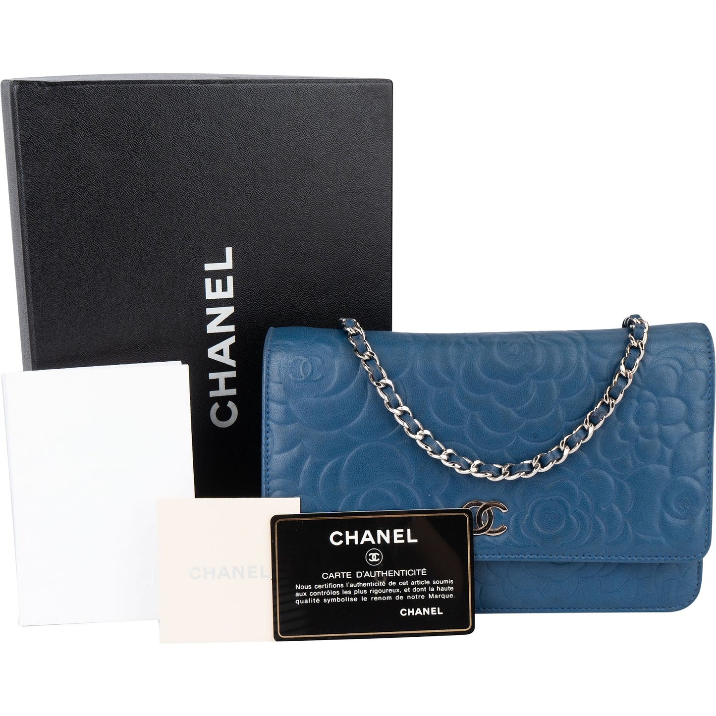 Chanel Embossed Leather Camellia Wallet On Chain Crossbody Bag