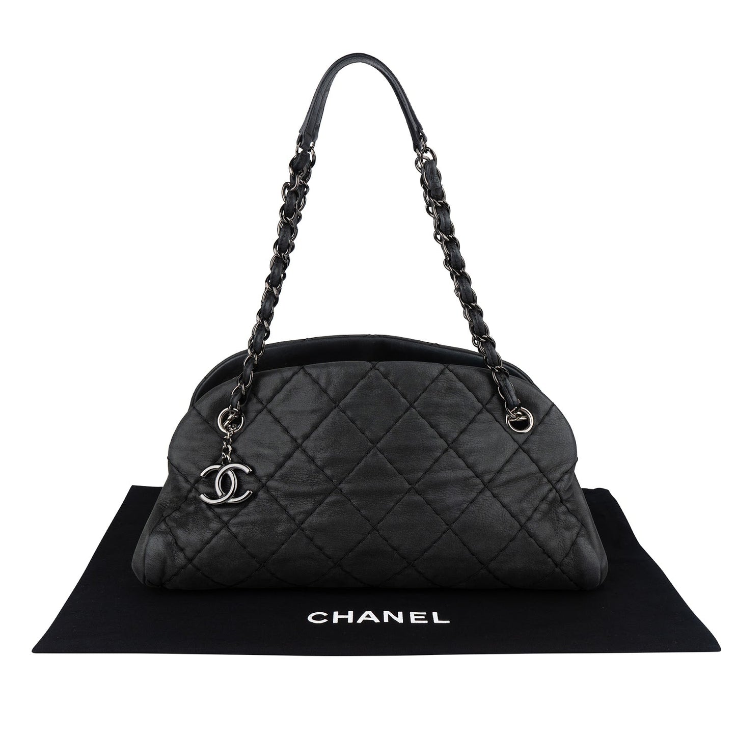 Chanel Quilted Iridescent Calfskin Just Mademoiselle Bowling CC Shoulder Bag