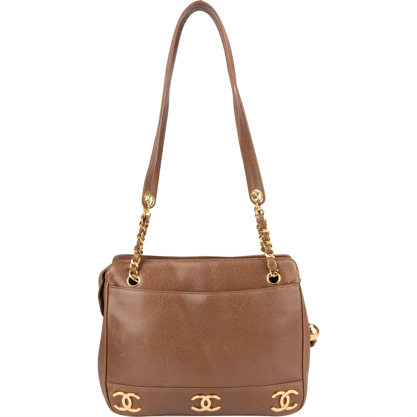 Chanel Caviar Leather Triple CC Tote Shoulder Bag