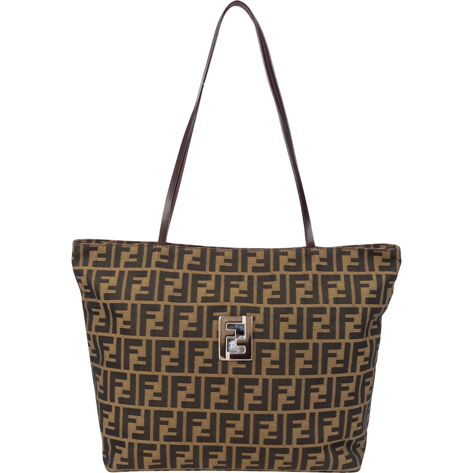 Fendi Monogram Zucca Canvas Tote Shoulder Bag