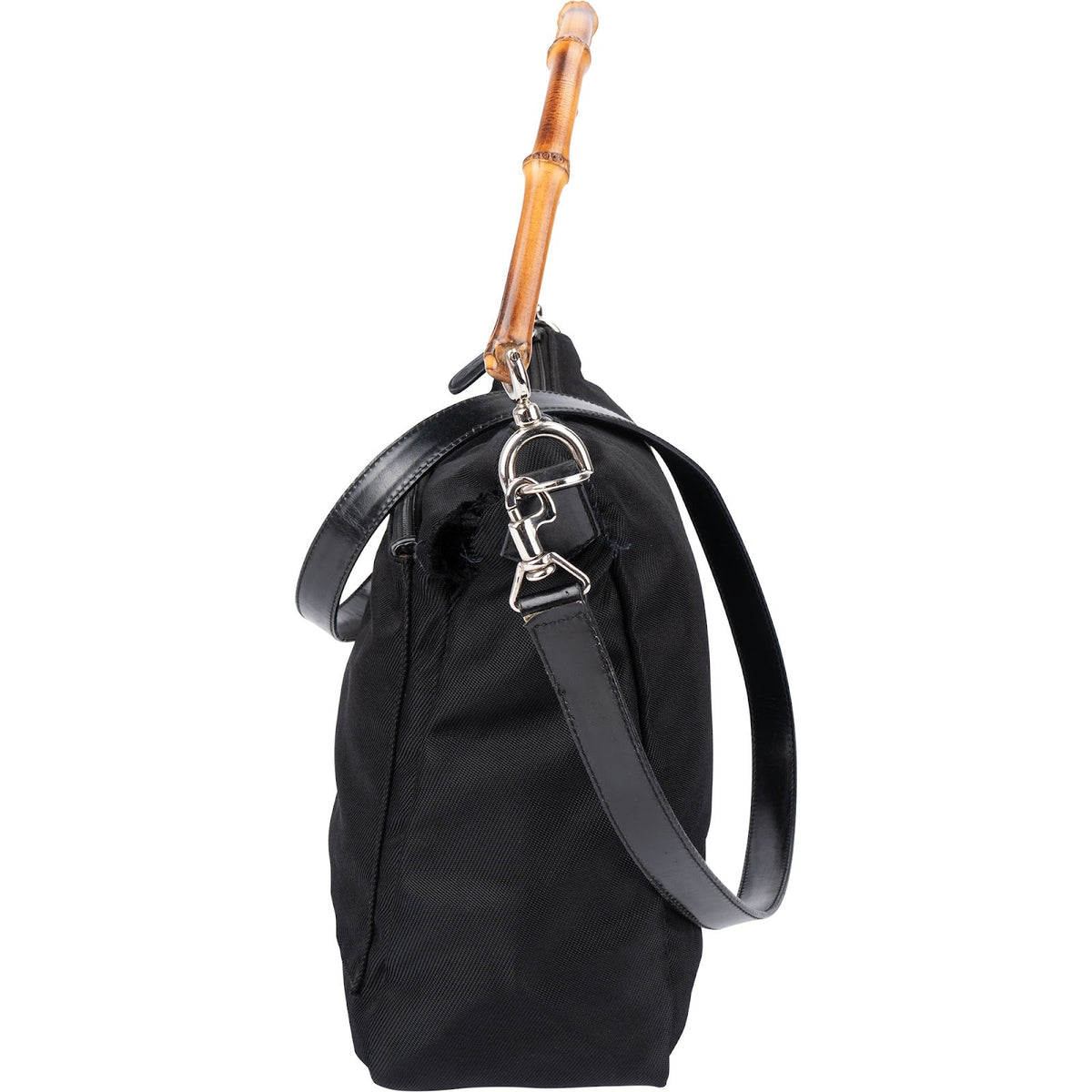 Gucci Nylon Bamboo Handle Shoulder Bag
