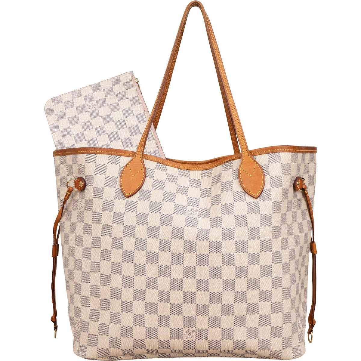 Louis Vuitton Neverfull MM aus Damier Azur Canvas – Vorderansicht