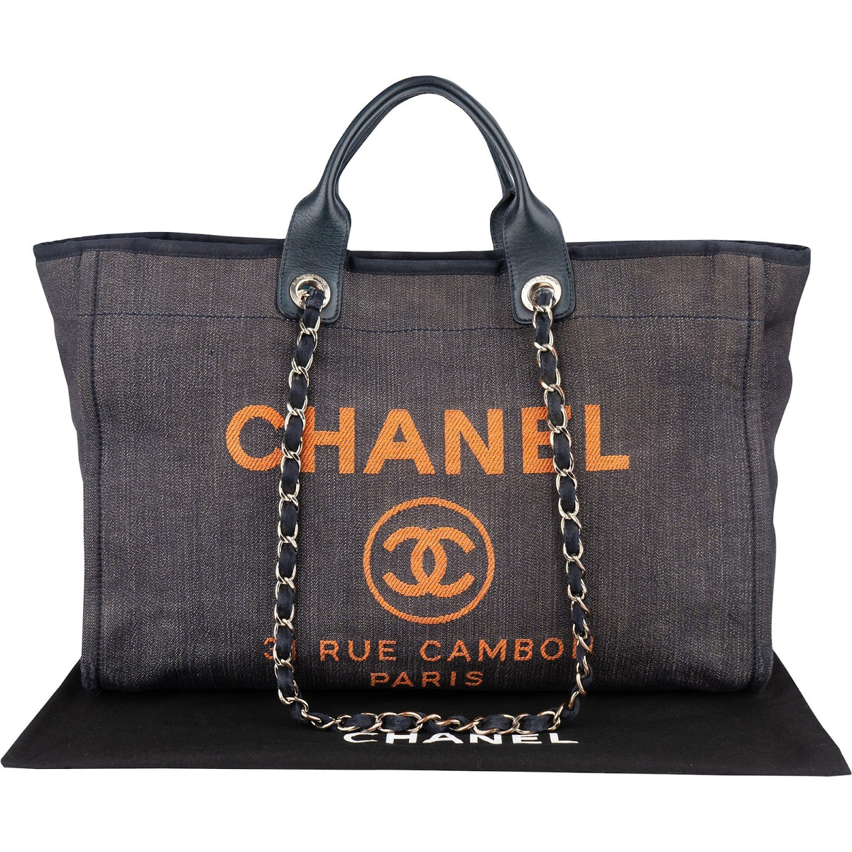 Chanel Denim Deauville Tote Shoulder Bag