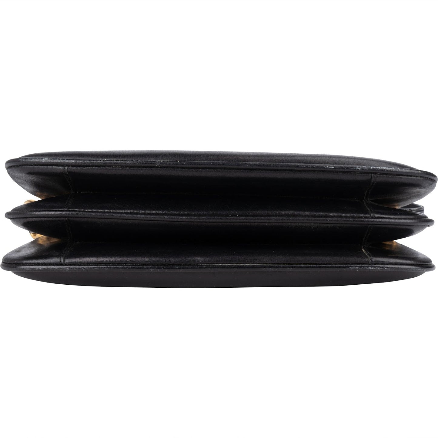Celine Black Leather Triomphe Shoulder Bag