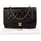 Chanel Quilted Lambskin 24K Gold Medium Diana Single Flap Crossbody Bag