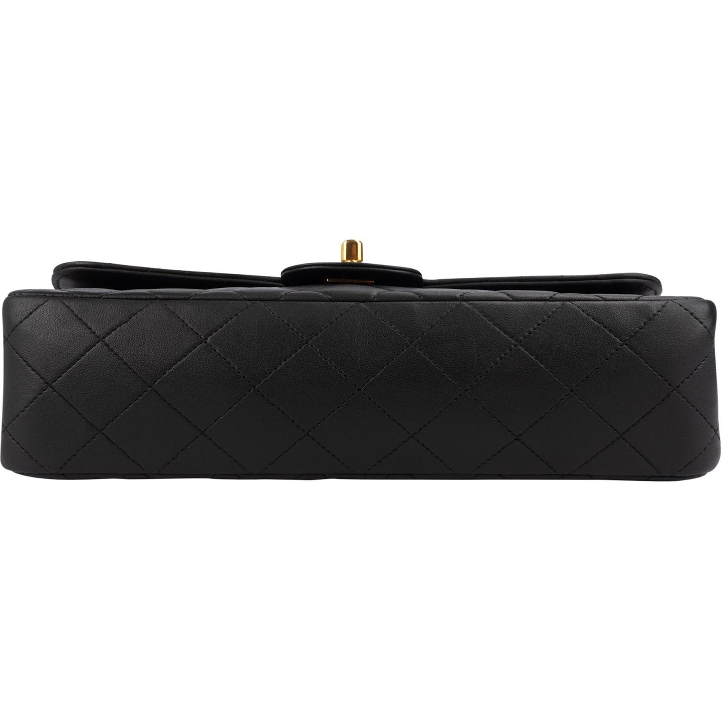 Chanel Quilted Lambskin Top Handle 24K Gold Single Flap Handbag
