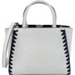 Fendi Blue Leather FF 2Jours Whipstitch Tote Handbag