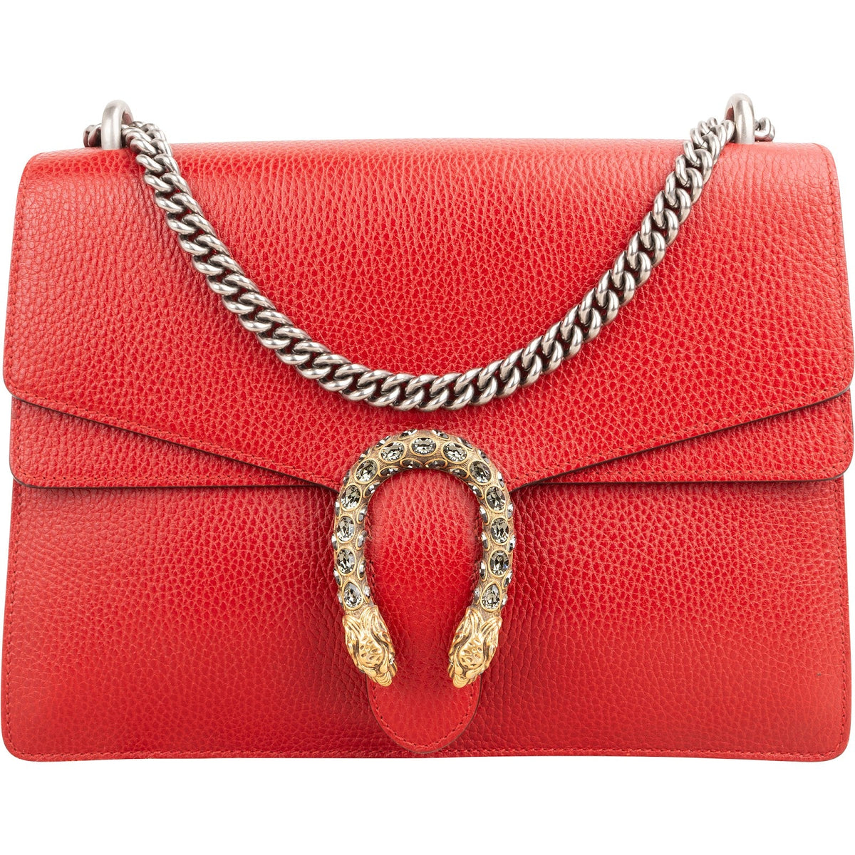 Gucci Red Leathe Crystal Dionysus Shoulder Crossbody Bag