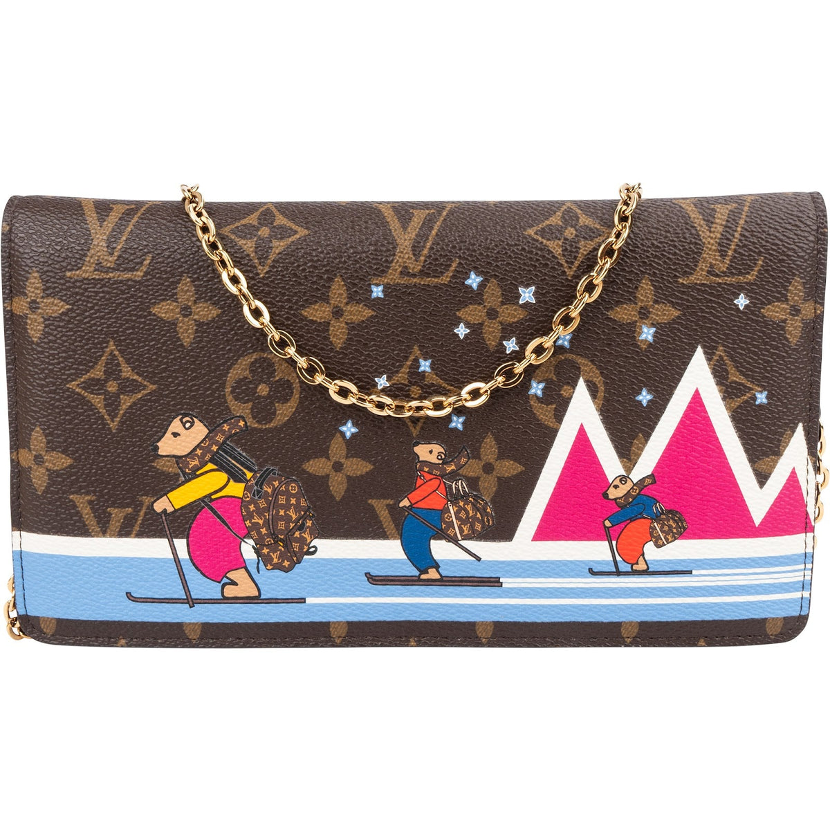 Louis Vuitton Pochette Weekend Christmas Animation aus Monogram Canvas – Vorderansicht