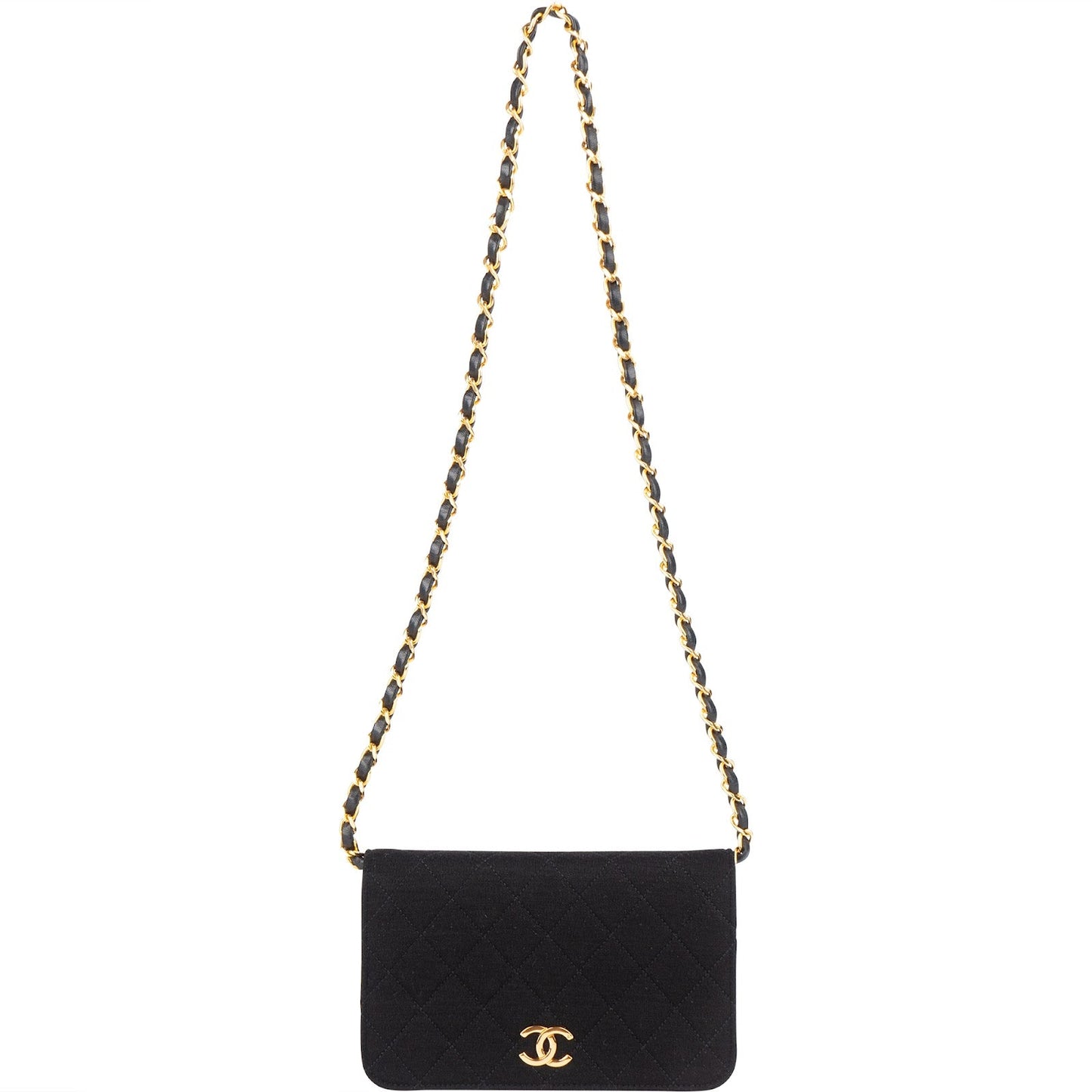Chanel Quilted Cotton 24K Gold Single Flap Shoulder Bag