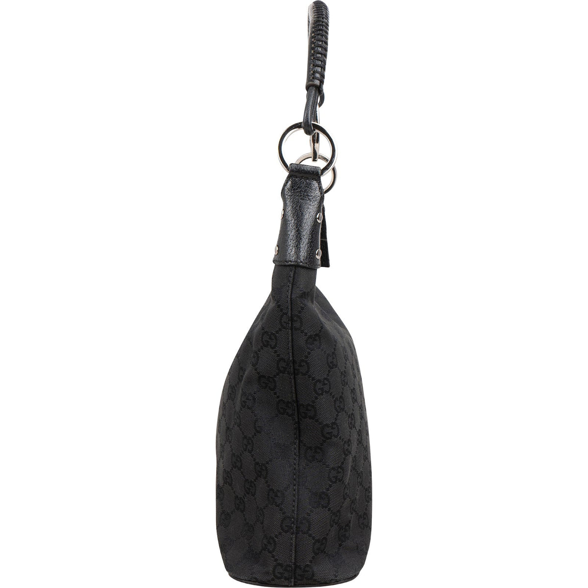 Gucci Monogram GG Canvas Ring Woven Handle Shoulder Bag