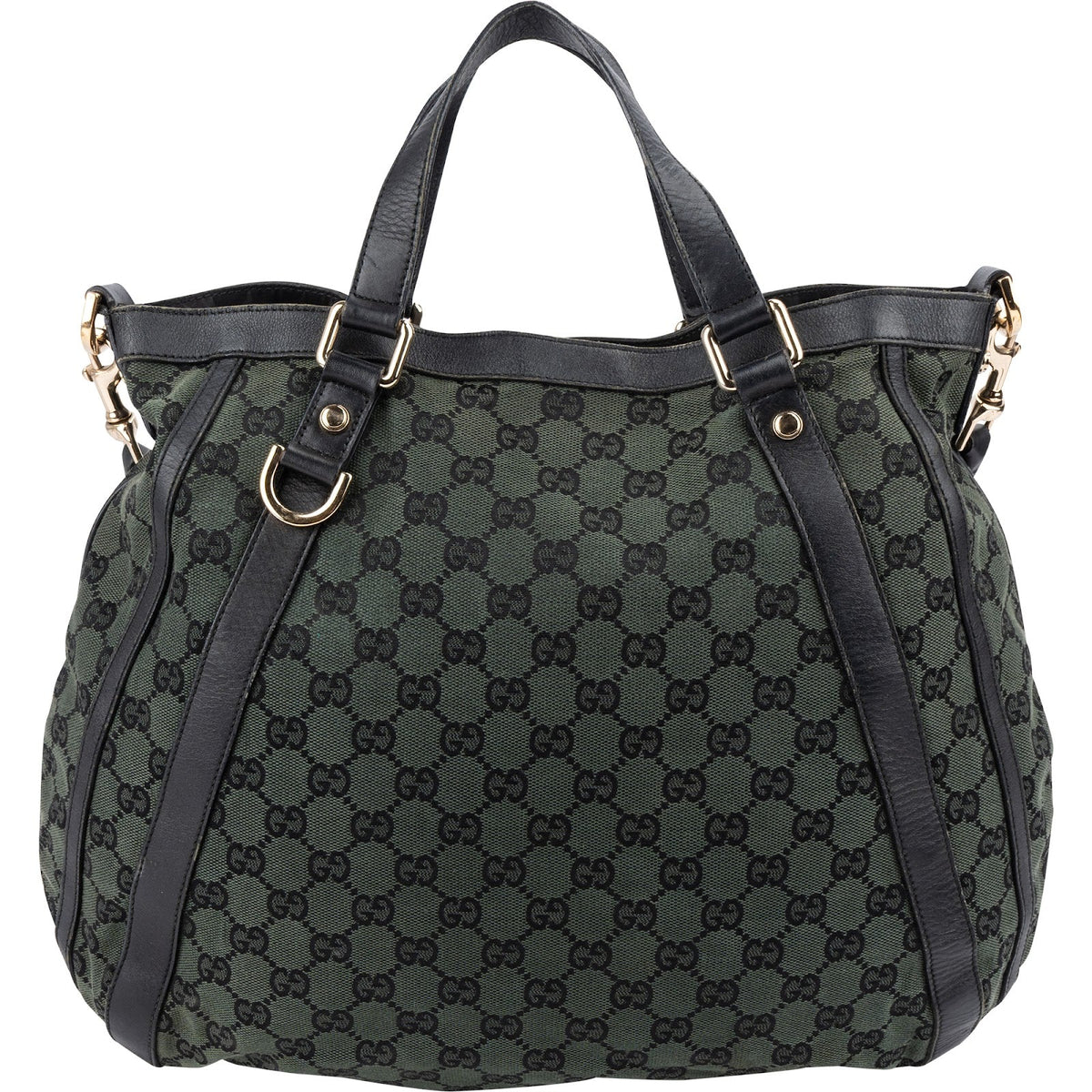 Gucci Green Monogram GG Canvas Hobo Handbag