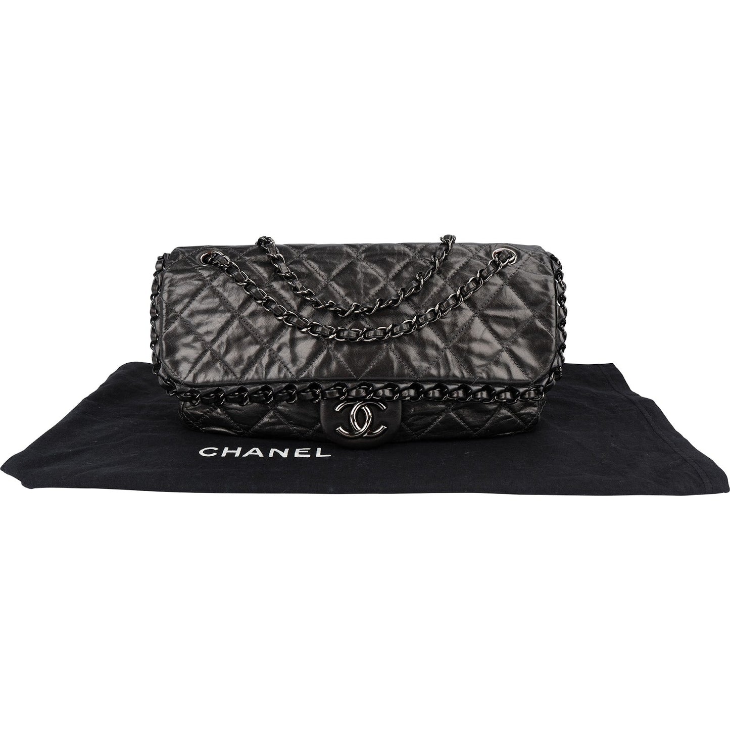 Chanel Quilted Calfskin Chain Me East West Single Flap Shoulder Bag