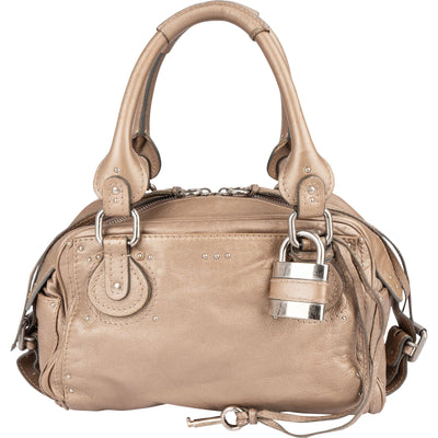 Chloé Leather Studded Paddington Satchel Handbag