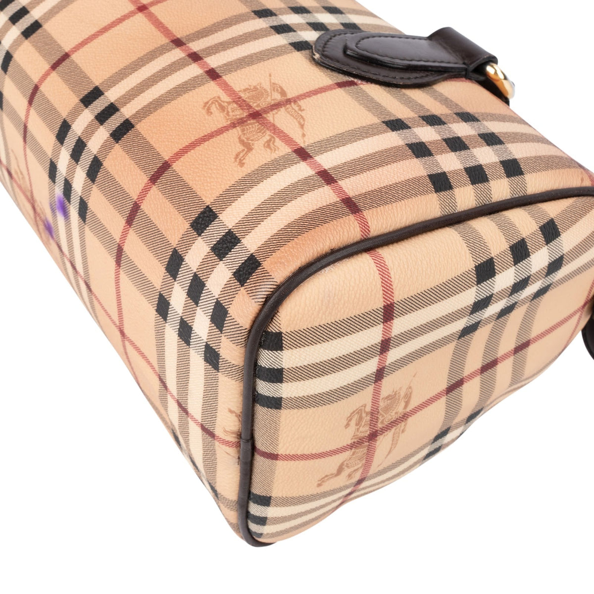 Burberry Haymarket Check Coated Canvas Boston 30 Handbag