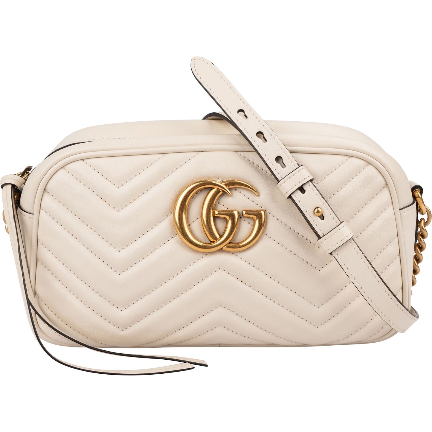 Gucci Chevron Matelassé Leather GG Marmont Medium Camera Crossbody Bag