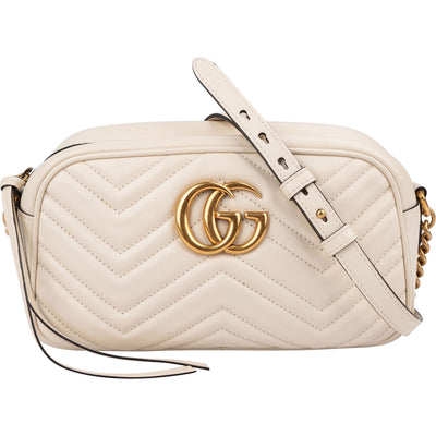 Gucci Chevron Matelassé Leather GG Marmont Medium Camera Crossbody Bag