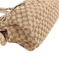 Gucci Monogram GG Canvas Metallic Leather Sukey Handbag