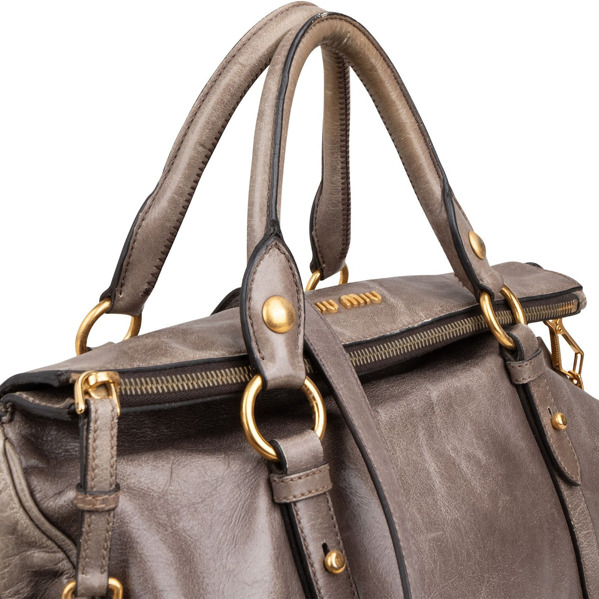 Miu Miu Drawstring Satchel aus Vitello-Lux-Leder – Ansicht 2
