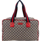 Gucci Monogram GG Plus Canvas Web Stripe Boston 40 Handbag