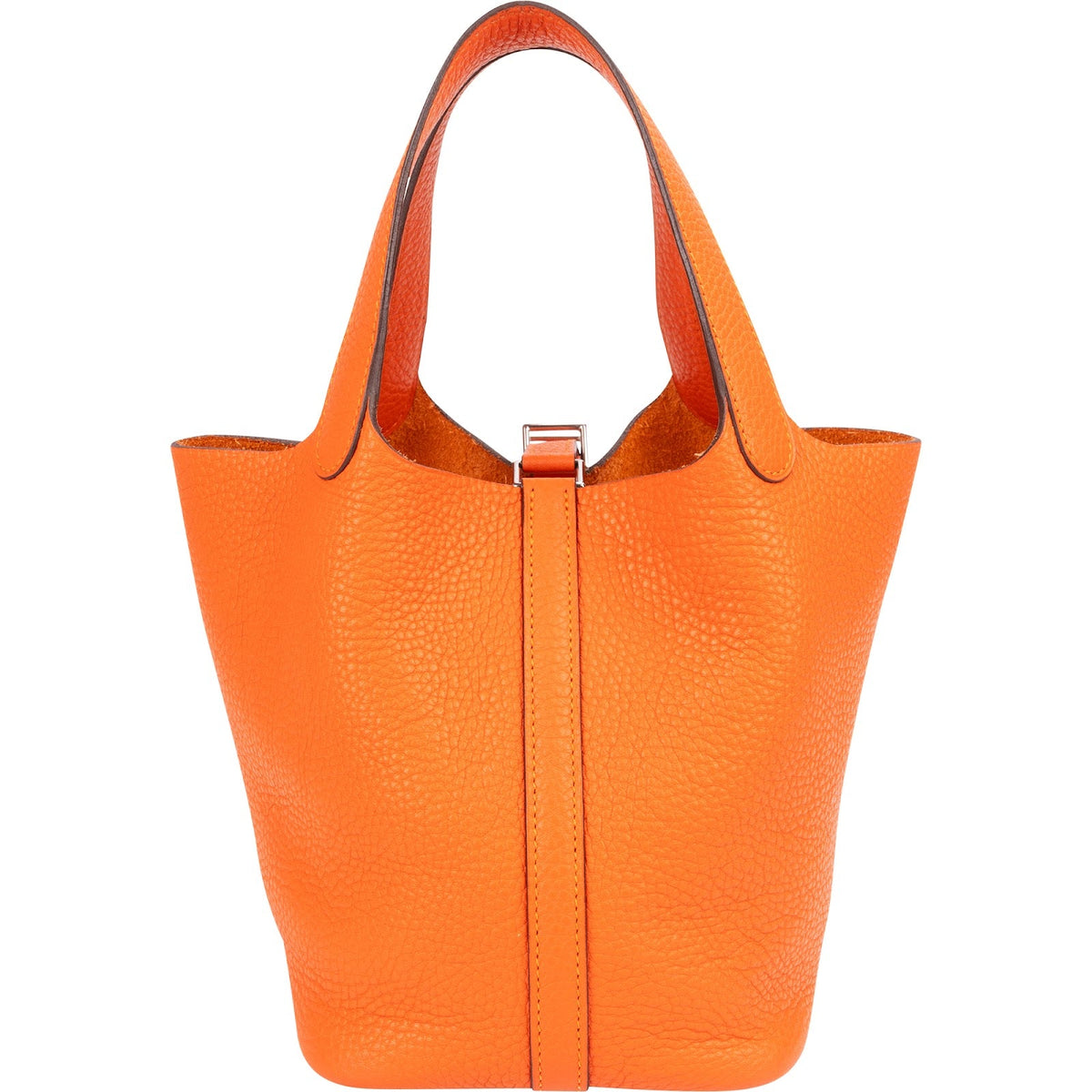 Hermès Tangerine Orange Taurillon Clemence Picotin Lock 18 (PM) Handbag