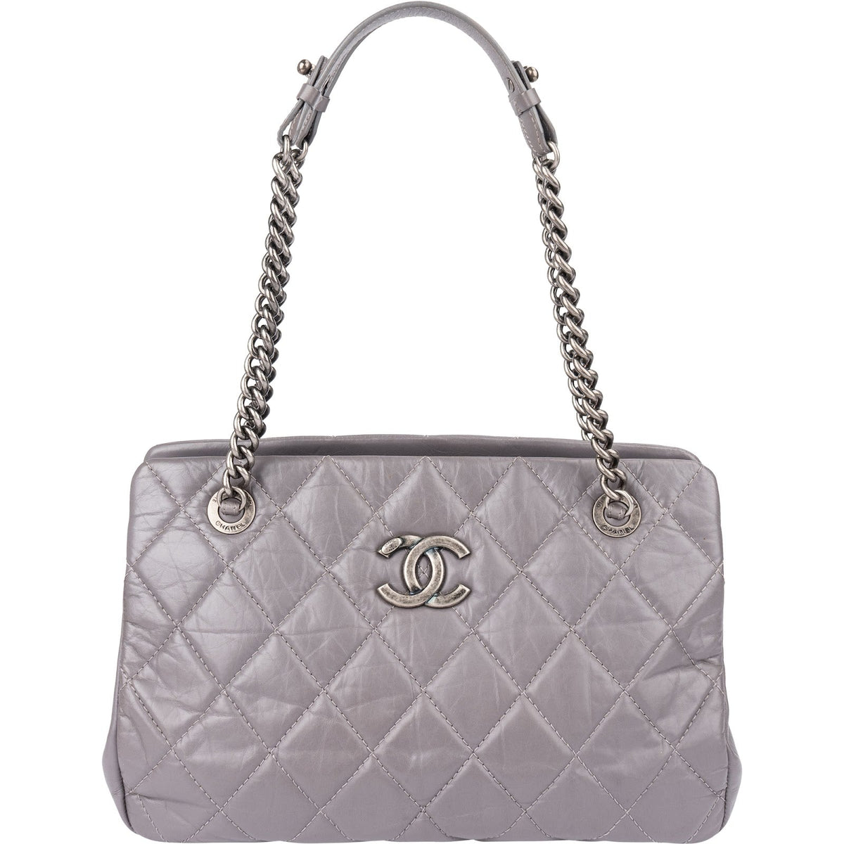 Chanel Quilted Glazed Calfskin Modern Chain Tote Shoulder Bag