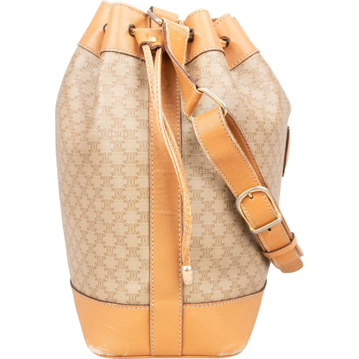Céline Macadam Monogram Bucket Drawstring Shoulder Bag