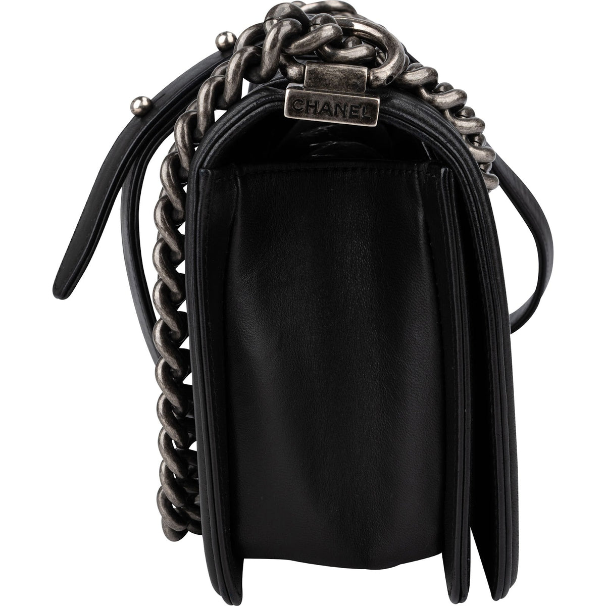 Chanel Medium Boy Single Flap aus gestepptem Lammleder – Ansicht 3