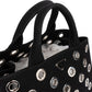 Prada Triangle Perforated Grommet Canapa Handbag