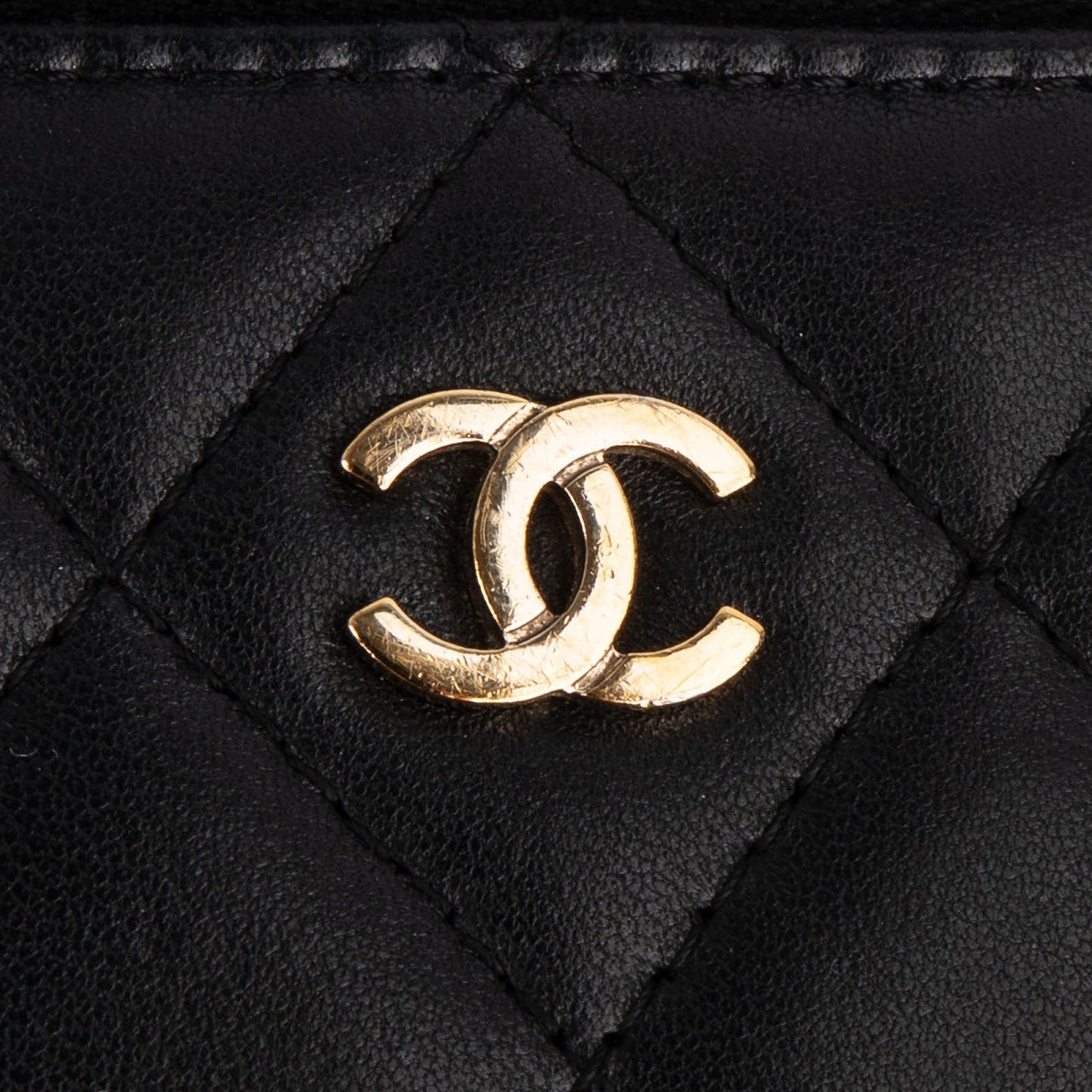 Chanel Quilted Lambskin Mini Vanity Chain Crossbody Bag