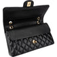 Chanel Quilted Caviar Leather Gold Medium Double Flap Crossbody Bag