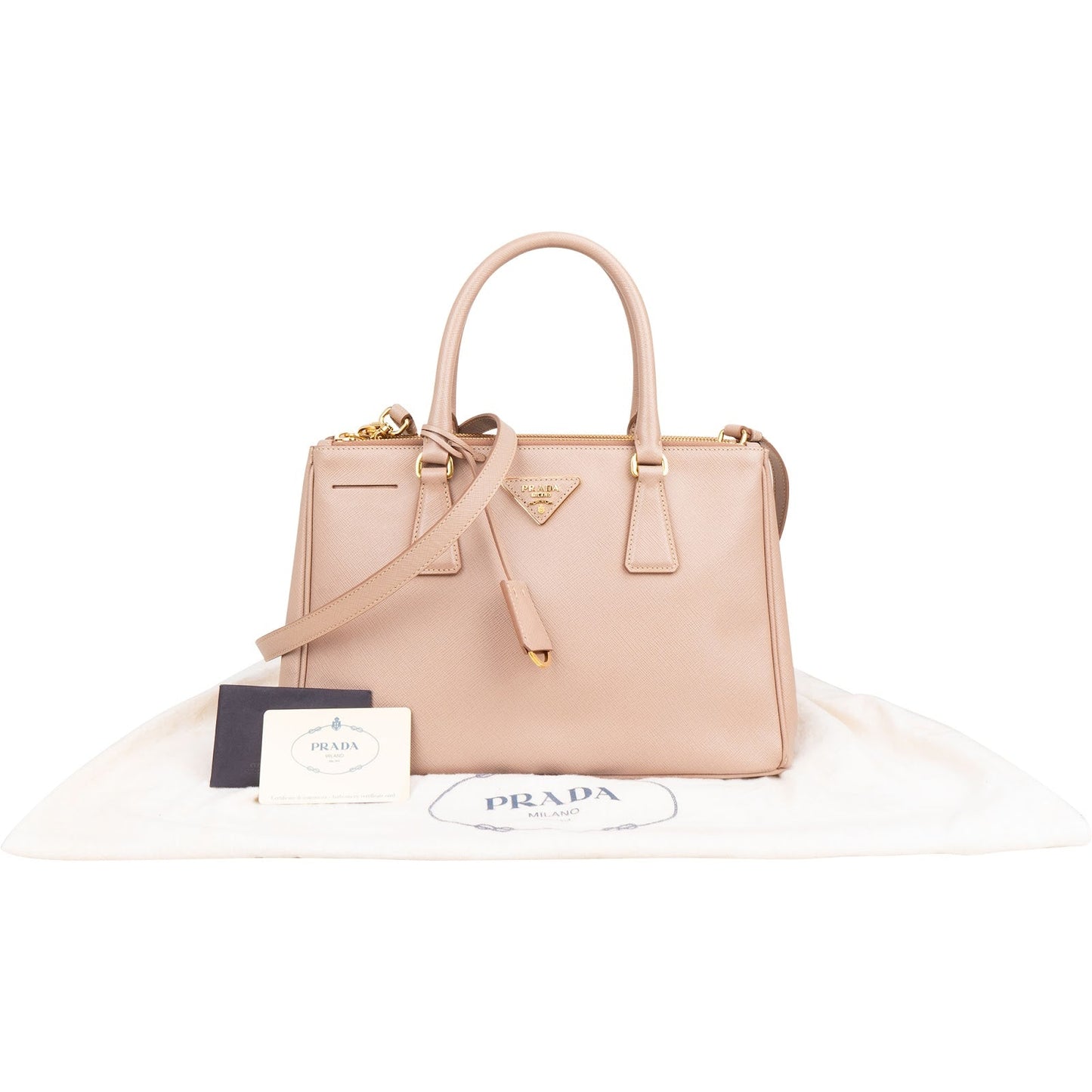 Prada Pink Saffiano Leather Galleria Handbag