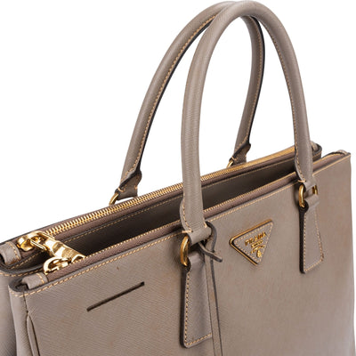 Prada Grey Saffiano Leather Galleria Handbag