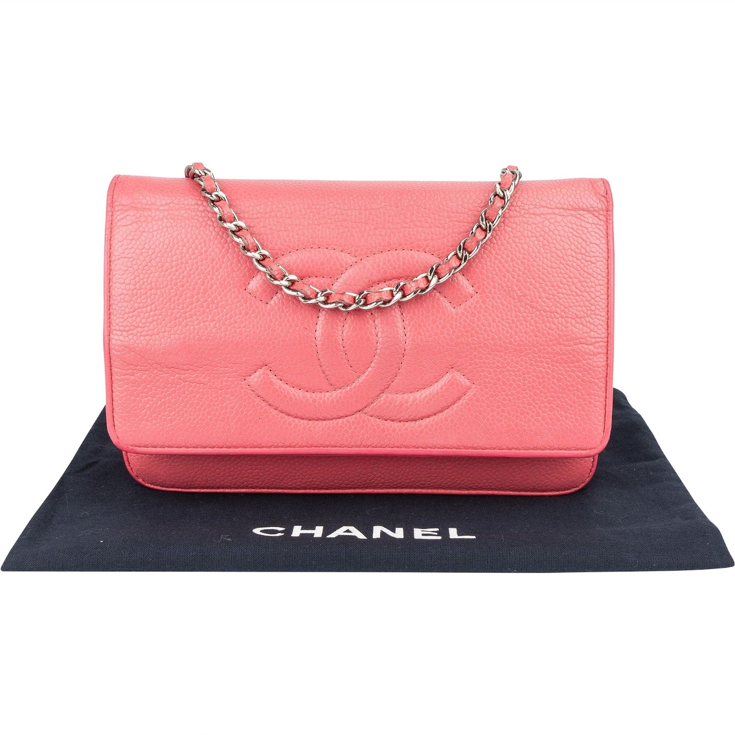 Chanel Caviar Leather CC Wallet On Chain Crossbody Bag