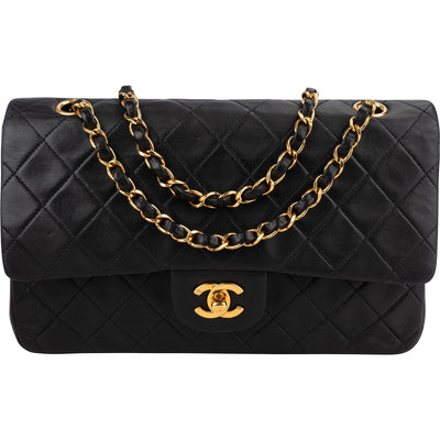 Chanel Quilted Lambskin 24K Gold Medium Double Flap Shoulder Bag