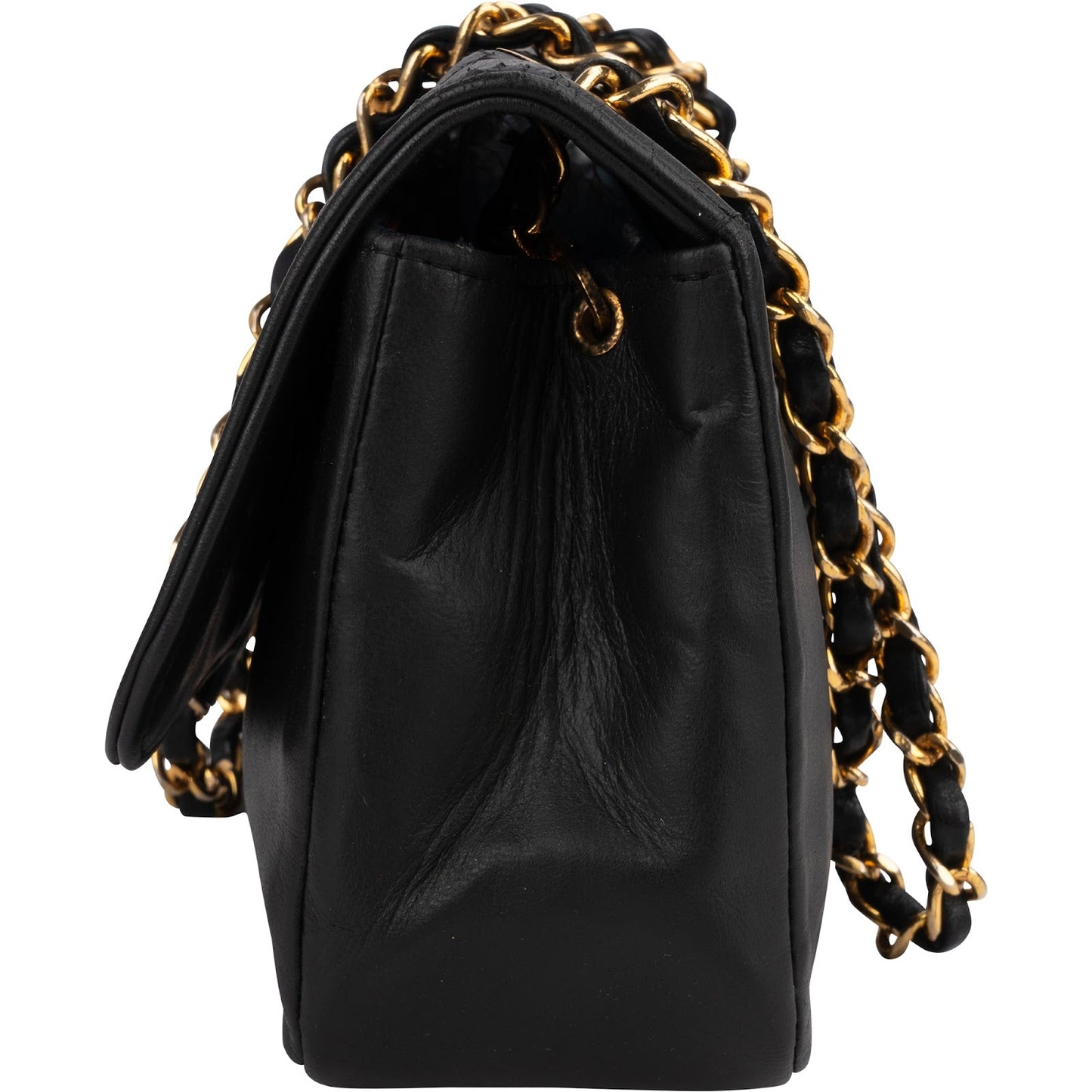 Chanel Quilted Lambskin 24K Gold Single Flap Crossbody Bag